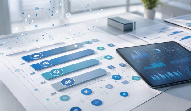 DX・AI戦略とシステム構成を設計するイメージ