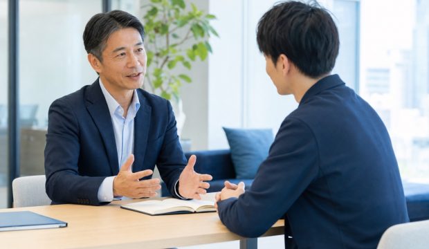 対話を通じて人材を育成するマネジメント研修のイメージ